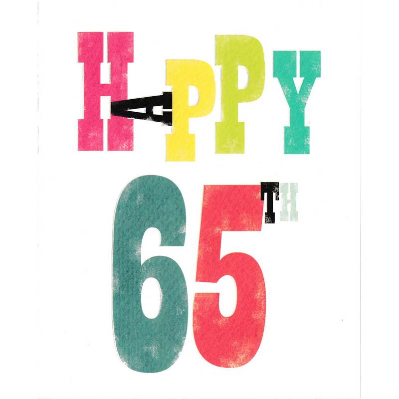 Art File Greetings Card Happy 65th Birthday IP60 front
