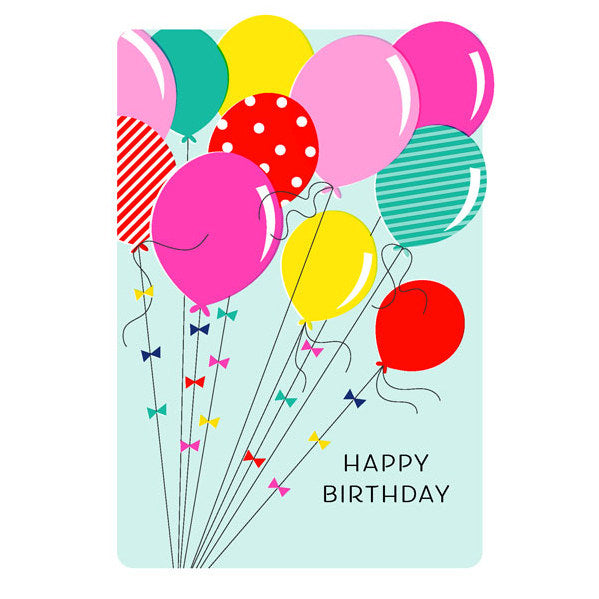 Art File Greetings Card Happy Birthday Balloons Card SD04A front