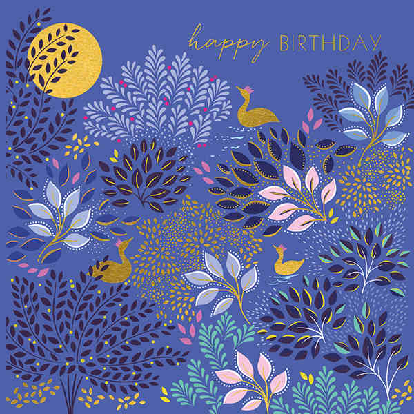 Art File Greetings Card Happy Birthday Ducks & Floral SAM122