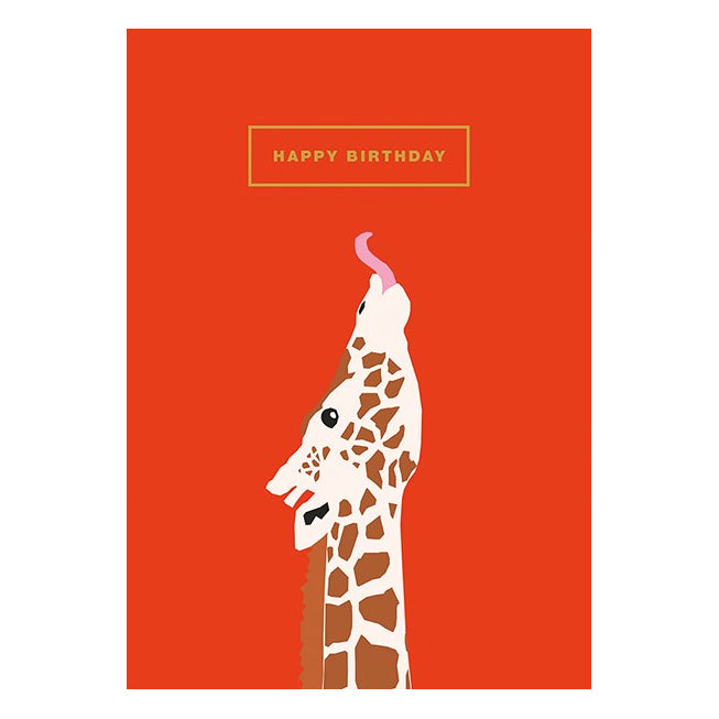 Art File Greetings Card Happy Birthday Giraffe EB06A front
