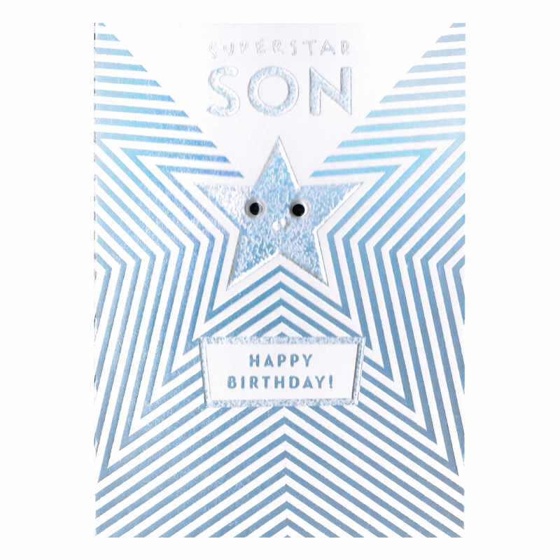 Art File Greetings Card Happy Birthday Superstar Son SYR01 front