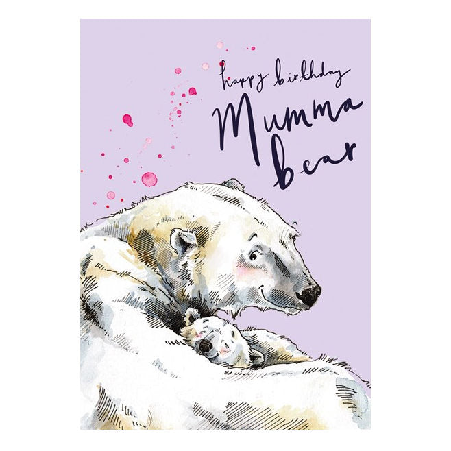 Art File Greetings Card Mumma Bear Happy Birthday TAR01a front