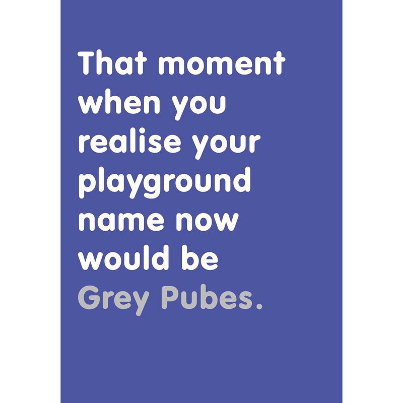 Art File Greetings Card Playground Name Grey Pubes SN36