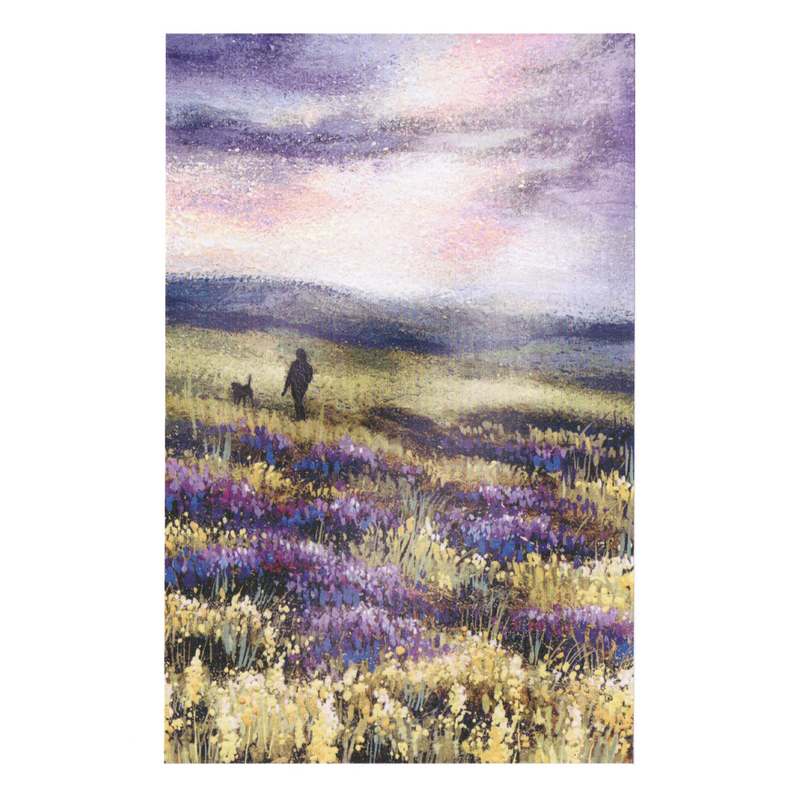 Art File Greetings Card Purple Heather Hills ES02 front