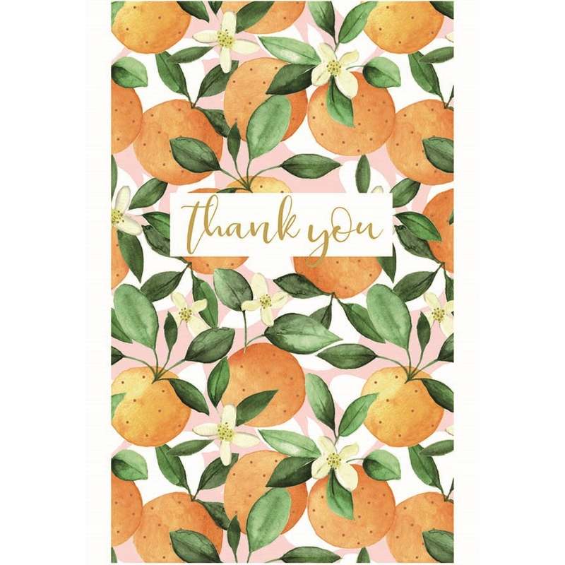 ArtFile Greetings Card Spotty Oranges Thank You Notecards Pack of 8 NC139