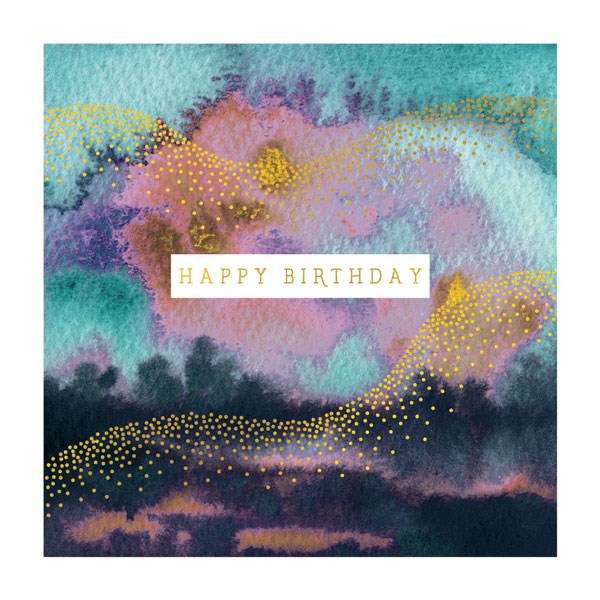 Art File Greetings Card Watercolour Happy Birthday