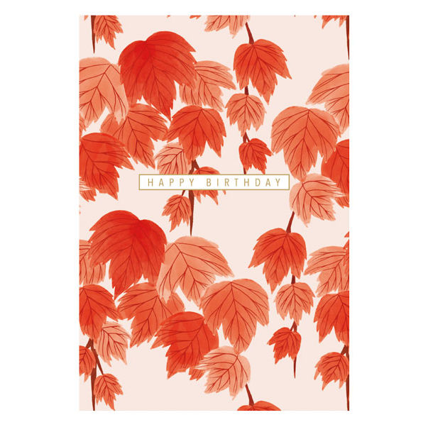 ArtFile Happy Birthday Red Leaves card SK03