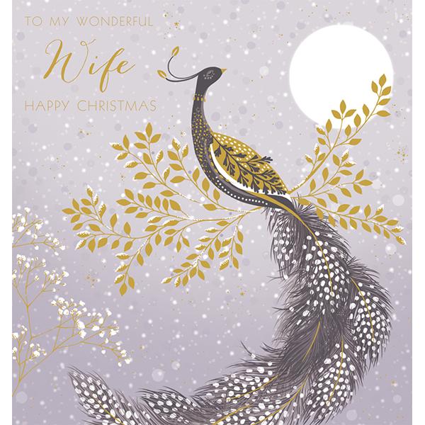 Art File Happy Christmas Wife Pastel Peacock SARX34 front