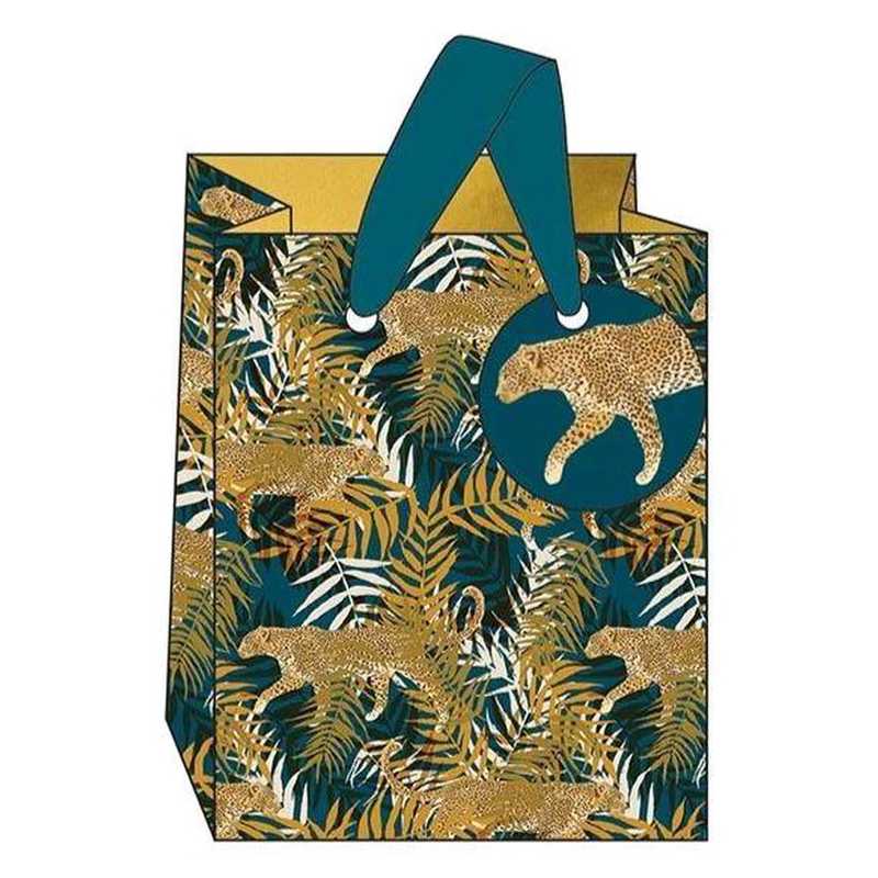 Art File Leopard & Gold Palms Medium Gift Bag GB228 front