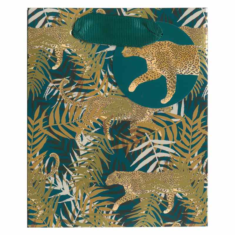 Art File Leopard & Gold Palms Small Gift Bag GB230 front