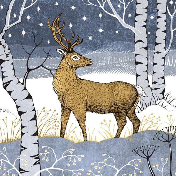 Art File Luxury Box of 8 Christmas Cards Stags & Stars LBX89 main