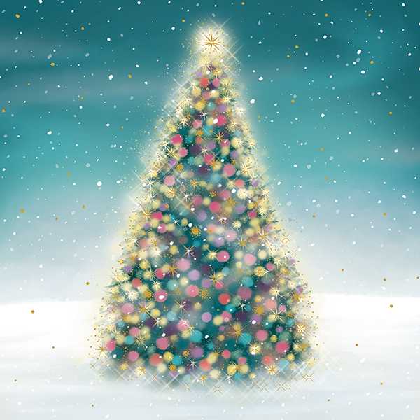 Art File Luxury Christmas Cards Box of 8 Bauble Tree LBX79 front
