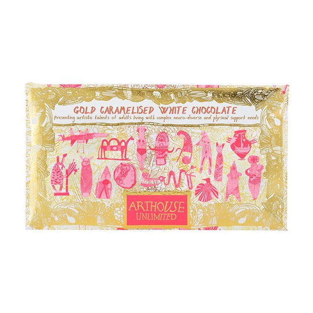 ArtHouse Unlimited Gold Caramelised White Chocolate Bar CHOC060 front