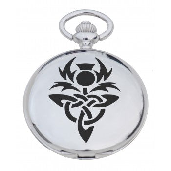 Pewter Engraved Pocket Watch Celtic Thistle PW-CT