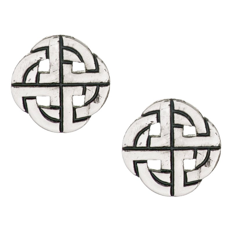 Art Pewter Round Celtic Knotwork Cufflinks 114 pair front