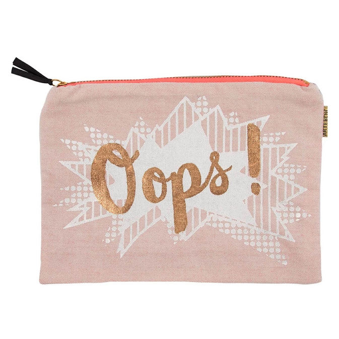 ArteBene Cosmetics Bag Cotton Gold Oops 240526 front