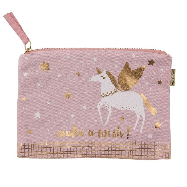 ArteBene Cosmetics Bag Cotton Pink Unicorn 240584 front