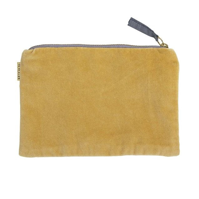 ArteBene Cosmetics Bag Yellow Velvet Golden Sun 241030 back