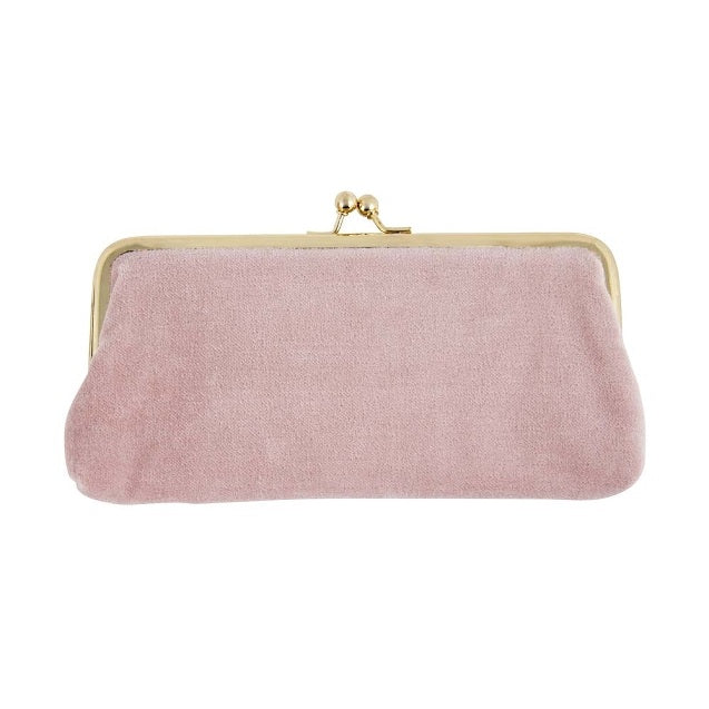 ArteBene Cosmetics Clip Bag Pink Velvet Gold Heart 241071 back
