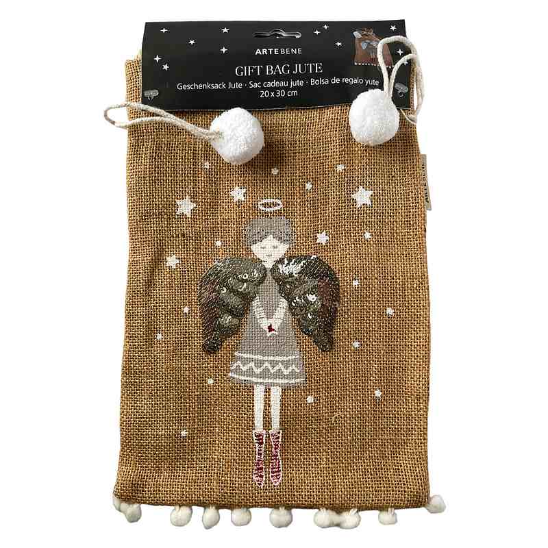 ArteBene Jute Gift Bag Angel 240973 front