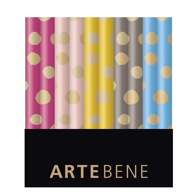 Artebene Giftwrap Paper Roll Metallic Dots 140356 selection