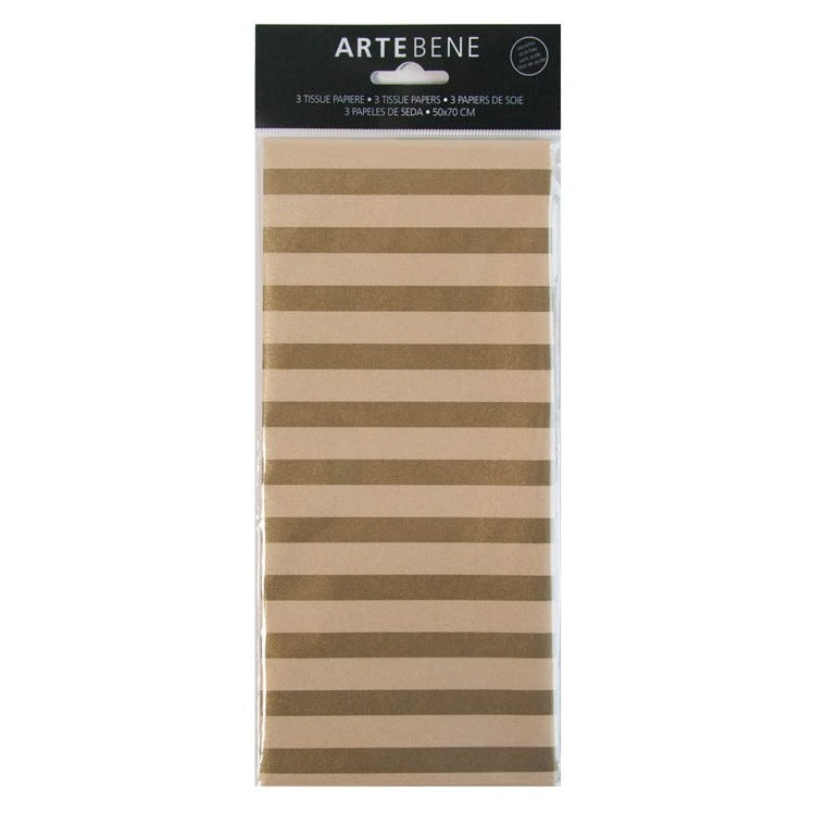 Artebene Gold Stripe Tissue Paper 204234 front