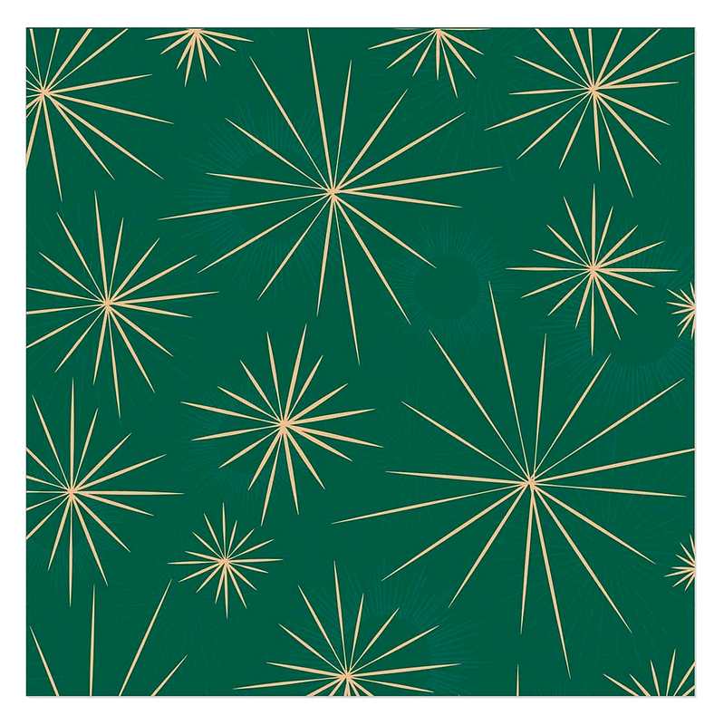 Artebene Paper Napkins Gold Stars on Green 132975 front