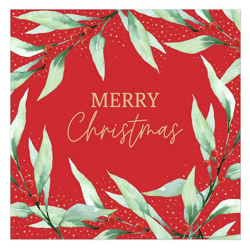 Artebene Paper Napkins Merry Christmas Red 132956 front