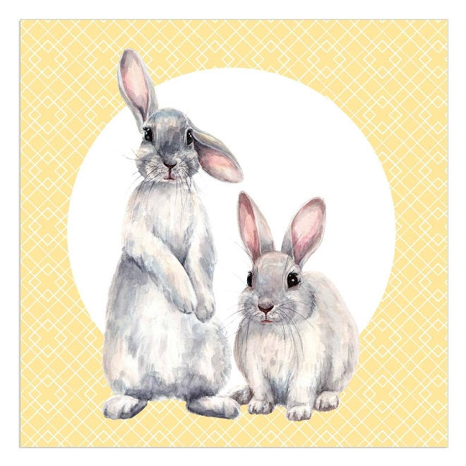 Artebene Paper Napkins Rabbits on Yellow 132871 main