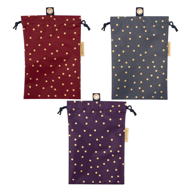 Smart Drawstring Bag with Gold Dots