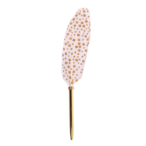 Artebene Feather Pen Gold Squares On White