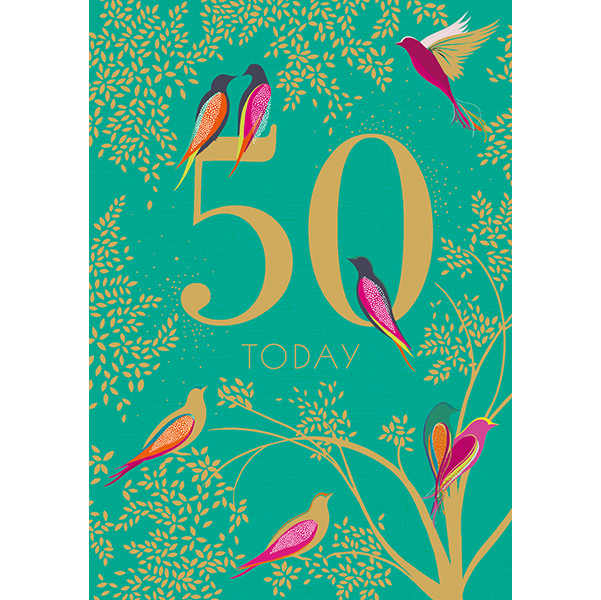 Artfile 50 Today Birds Birthday Card SAMA05