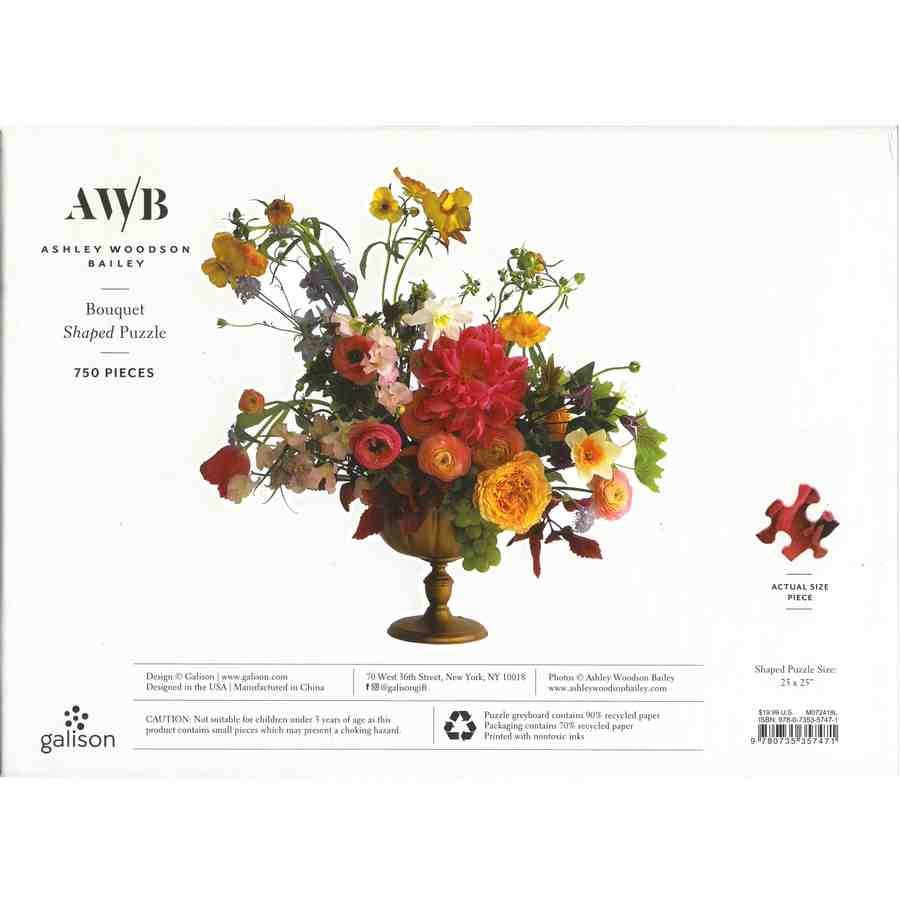 Ashley Woodson Bailey Bouquet Shaped Jigsaw Puzzle back