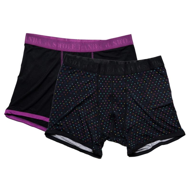 Bamboo Boxers Twin Pack Black & Multi Spot main