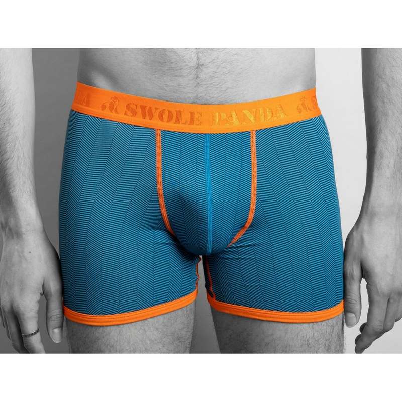 Bamboo Boxers Twin Pack Navy & Blue Herringbone style 1
