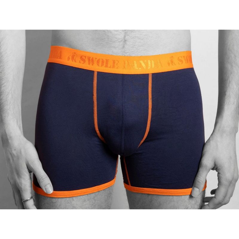 Bamboo Boxers Twin Pack Navy & Blue Herringbone style 2