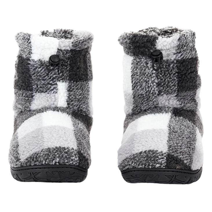 Bedroom Athletics Hardy Sherpa Slipper Boot Grey Check 211-092-718-990 front