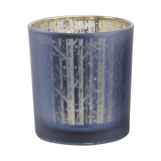 Blue Silver Votive Small Trees