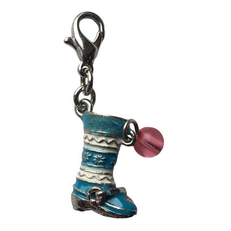 Bombay Duck Charm Jewelled Blue Boot front