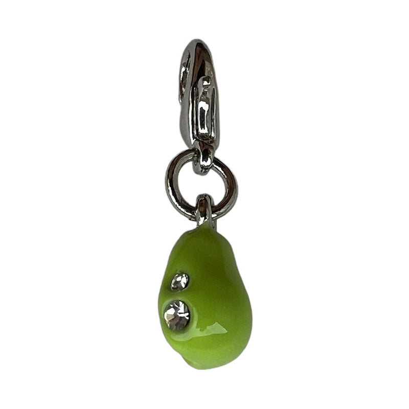 Bombay Duck Charm Jewelled Green Pear back