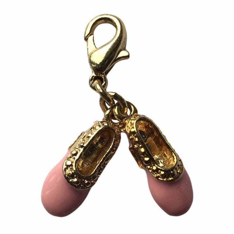 Charm - Gold and Pink Enamelled Pumps