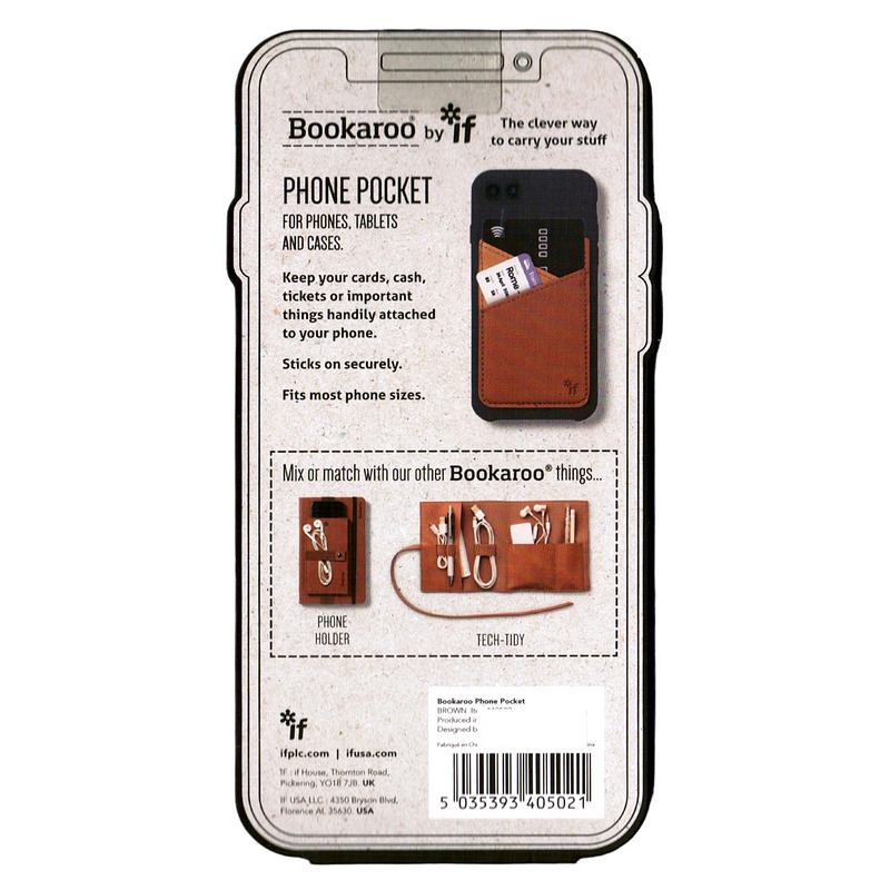 Bookaroo Phone Pocket Brown 40502 back