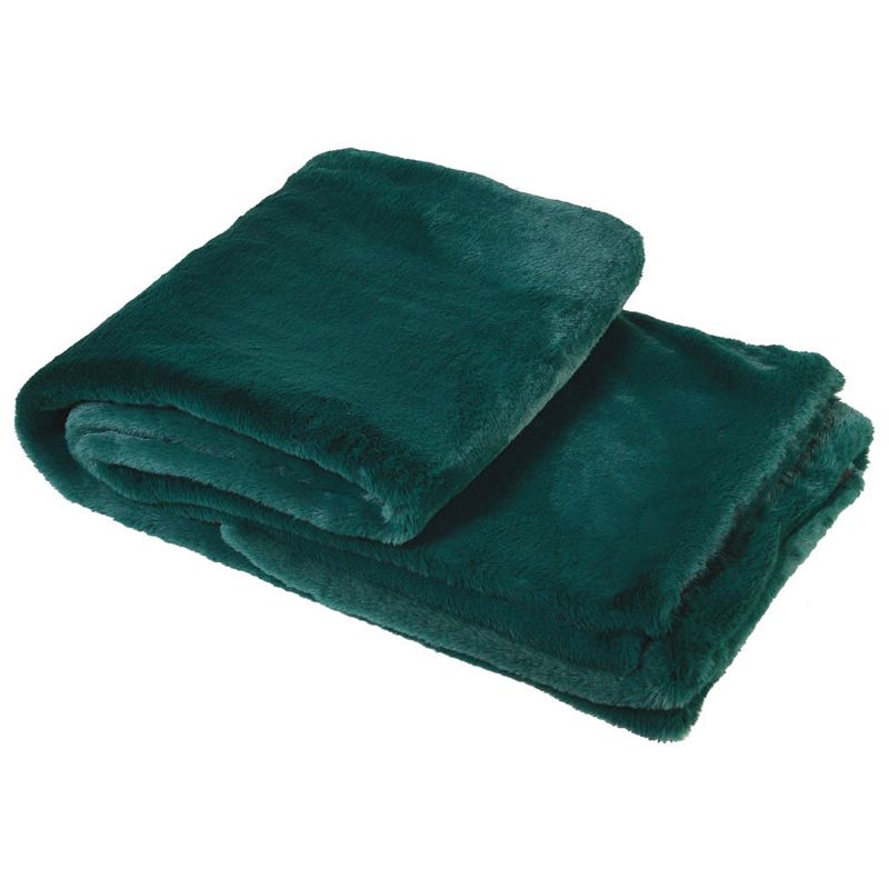 Bottle Green Faux Fur Throw AYH064