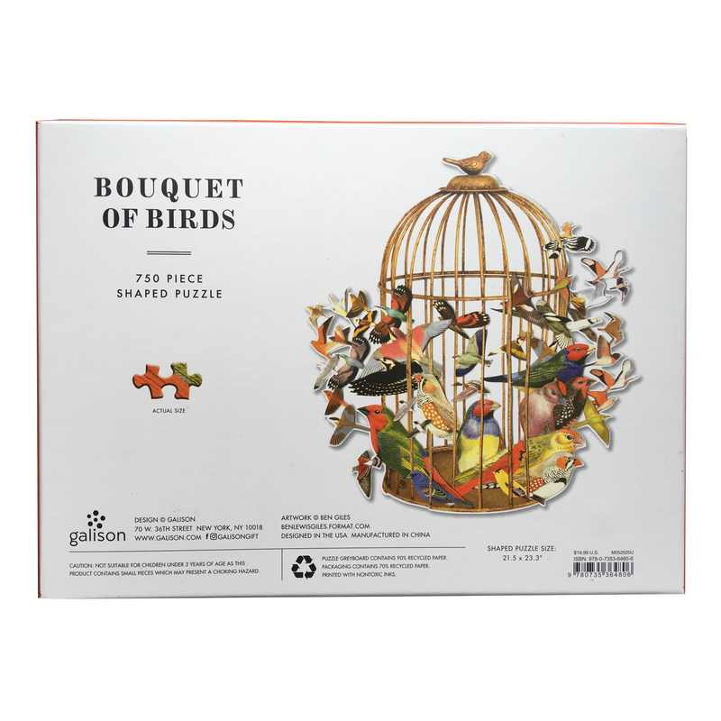 Bouquet Of Birds 750 Piece Jigsaw Puzzle back