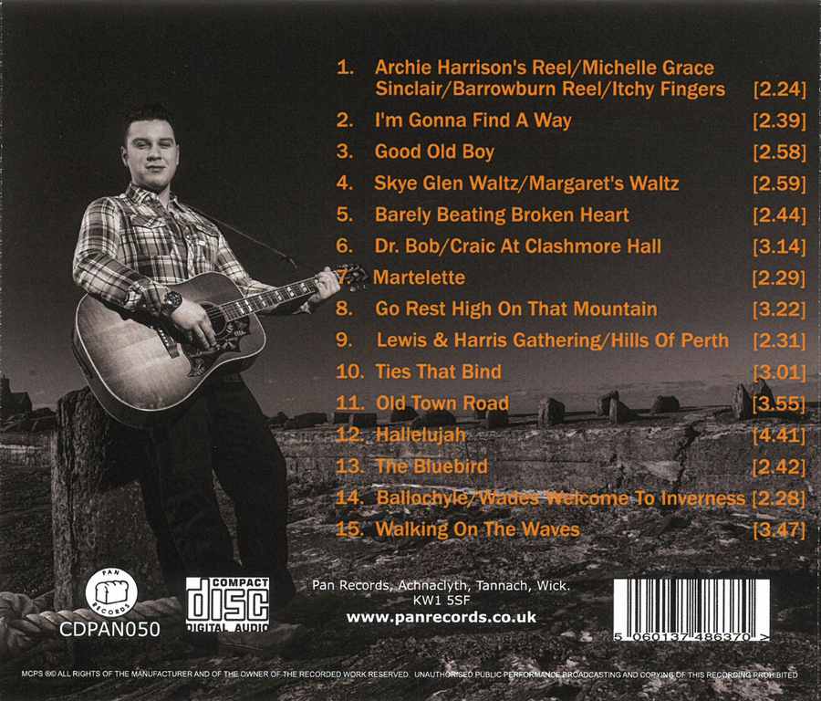 Brandon McPhee - The Brandon McPhee Experience CDPAN050 inlay track list