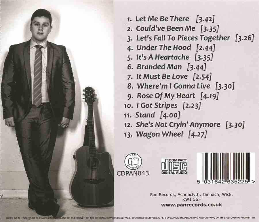 Brandon McPhee - The Country Side CDPAN043 inlay track list