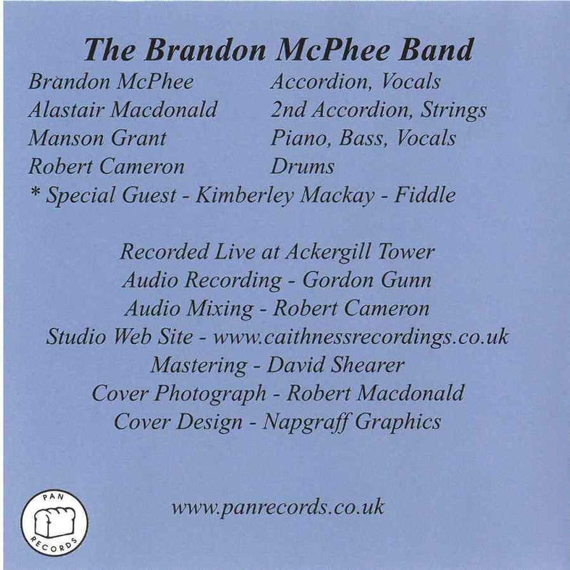 Brandon McPhee Band - Live And Relaxed CDPAN039 back