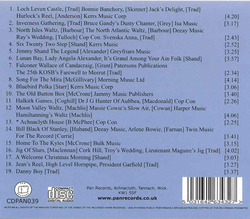 Brandon McPhee Band - Live And Relaxed CDPAN039 inlay track list