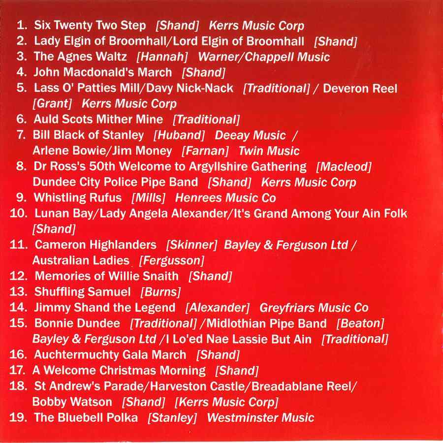 Brandon McPhee Band - Play The Music of Sir Jimmy Shand CDPAN049 back