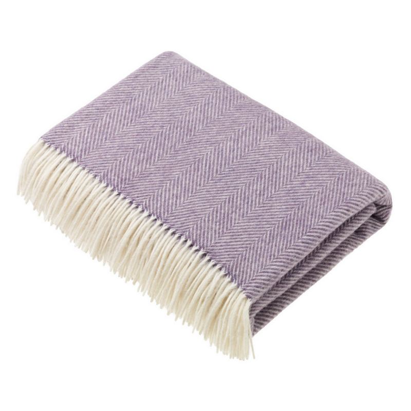 Bronte By Moon Merino Lambswool Herringbone Throw Clover folded